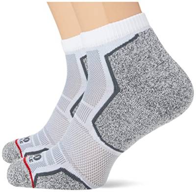 1000 Mile Herren Run Fußkette Socken-Twin Pk Wh/Gry 2261w-large (9-11) 2261W-Fußkettchen, 2000 Meilen, 2261W-W-W, Größe L (44-45), Grau, L von 1000 Mile