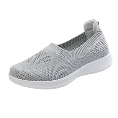 Spring Schuhe Damen Slip On Breathe Mesh Wanderschuhe Damenmode Sneakers Comfort Flat Loafers Fitness Schuhe Damen 40 (Grey, 37) von 205