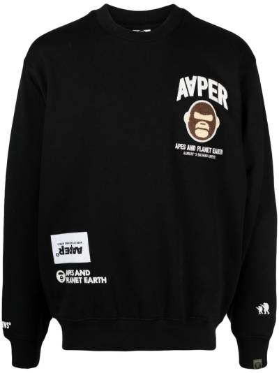 AAPE BY *A BATHING APE® Sweatshirt mit Logo-Applikation - Schwarz von AAPE BY *A BATHING APE®