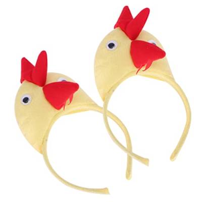 ABOOFAN 2st Hahn Stirnband Hühnerstirnband Cosplay Stirnband Ostersüßigkeiten Für Kinder Party-haarschmuck Stirnband Mit Tierohren Pp Baumwolle Kleinkind Gläser Kleines Gelbes Huhn von ABOOFAN