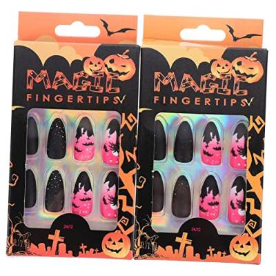 ABOOFAN 48st Falsche Nägel Lange Stiletto-nägel Künstliche Fingernägel Vollständiger Falscher Nagel Kunstnägel Gefälschte Nagelspitzen Künstlicher Nagel Plastik Frau Halloween Patch von ABOOFAN