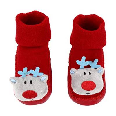 ABOOFAN Baby Weihnachtssocken Rutschfeste Bodensocken Stufensocken Winter Flauschig Flockig Warm Gemütliche Socken für Kleinkinder Neugeborene Kinder Weihnachtsferien (Für 12-24 Monate von ABOOFAN