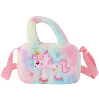 ABOOFAN Einhorn-Tasche Reise-Kosmetik-Organizer-Tasche Einhorn Tasche Für Mädchen Umhängetaschen Tasche Für Teenager-mädchen Cartoon-geldbörse Plüsch Kind Mädchen Tasche Niedlich von ABOOFAN