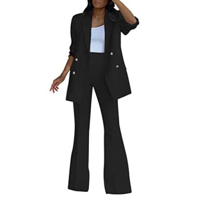 ADXFWORU Elegant Business Anzug Set 2-teilig Damen Hosenanzüge Slimfit Zweiteiler Damen Festlich Sportlich Hosenanzug Büro Slimfit Formal Blazer Formal Büro Anzughosen Modern Festlicher Suit von ADXFWORU