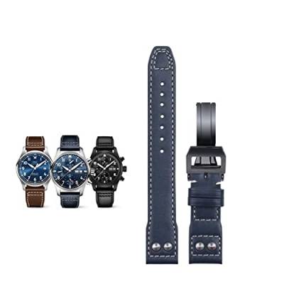 AEHON Uhrenarmband aus weichem Echtleder für IWC-Armband für Big Pilot Mark 18 Portofino-Zubehör, 20 mm, 20 mm, Achat von AEHON