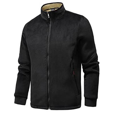 AIEOE Herren Fleecejacke Winterjacke Outdoor Winddicht Warm Gefüttert Bomberjacke Winter Militär Jacke mit Reißverschluss Tasche von AIEOE