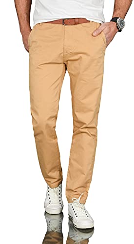 A. Salvarini Herren Designer Business Chino Hose Chinohose Regular Fit AS-095 [AS-095 - Beige - W40 L34] von ALESSANDRO SALVARINI