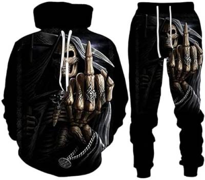 Unisex Trainingsanzug Set 3D Sportswear Anzug Hoodie Hosenanzug Mode (Herren6,XXL) von AMCYT