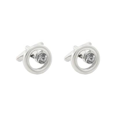 AMDXD Hemd für Manschettenknöpfe, Klassiker Cufflinks Wedding mit Zirkonia, Silber Manschettenknöpfe für Anzug Hemd Hochzeit Business Graduation Gift von AMDXD