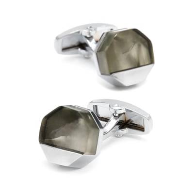 AMDXD Manschettenknöpfe Herren Modern, Geometrisch Cufflinks Shirt for Men, Silber Manschettenknöpfe für Unternehmen von AMDXD