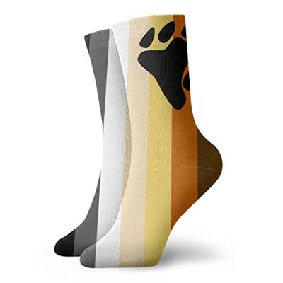 AOOEDM Bear Pride Flag Mode-Kompressionssocken, athletische Performance-Polyester-Crew-Socken, zum Laufen, athletisch von AOOEDM