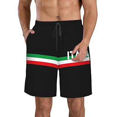 AOOEDM Italia Italy Italian Flag Herren-Badeshorts, schnell trocknend, Strandhose, Bademode mit Mesh-Futter von AOOEDM