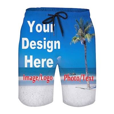 AOOEDM Personalisierte Strandshorts, entwerfen Sie Ihr eigenes Bild/Text/Logo, individuelle Sommershorts für Männer, einzigartiges Geschenk von AOOEDM