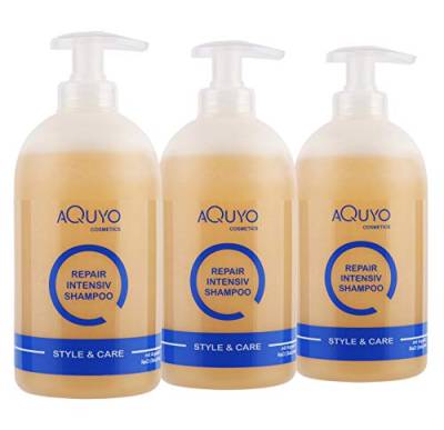 Style & Care Arganöl Shampoo für geschädigtes oder strapaziertes Haar (3x 500ml) | Haarpflege Conditioner für trockenes Haar | Intensiv Haar & Kopfhautpflege mit Argan Öl für Männer und Frauen von AQUYO Cosmetics