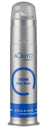 Style & Care Creme Gel Wax normaler und flexibler Halt für das perfekte Haarstyling (100ml) | Haarwachs mit reinem Bienenwachs | Haarcreme für Männer und Frauen mit leichtem Glanz für das Haar von AQUYO Cosmetics