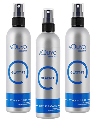 Style & Care Hitzeschutzspray, Hitzeschutz für Haare beim Glätten mit Glätteisen (3er Pack - 3x 200ml) | Spray schützt das Haar vor Haarbruch durch Hitze beim Fönen oder anderen Wäremeeinflüssen von AQUYO Cosmetics
