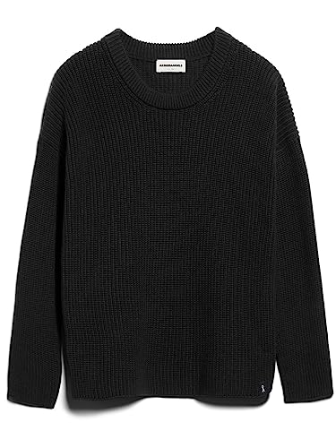 ARMEDANGELS NURIAAS - Damen S Black Strick Pullover Rundhalsausschnitt Loose Fit von ARMEDANGELS