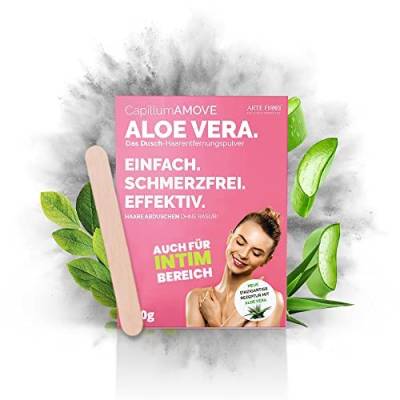 Capillum AMOVE Aloe Vera 300g Premium Enthaarungscreme Intimbereich Frau - sanftes Enthaarungspulver Frauen schmerzfreie Dusch-Intim Enthaarungscreme Frauen ohne Zusatzstoffe mit neutralem Geruch von ARTE FIORI EXCLUSIVE PRODUCTS