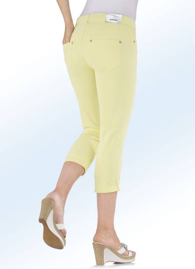 Magic-Capri-Jeans in 5-Pocket-Form, Vanille, Größe 46 von ASCARI