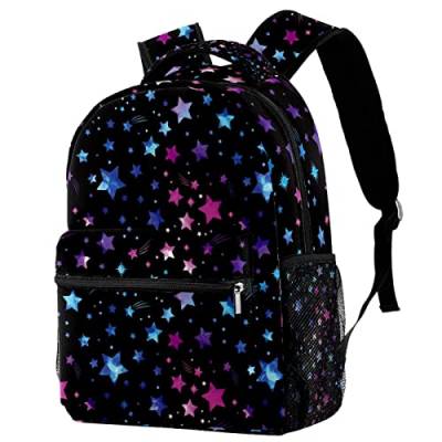 Adamion Mädchen Schulranzen Rucksack Sterne Lila Blau Schulrucksack Grundschule Schultasche Outdoor Backpack 29.4x20x40cm von Adamion