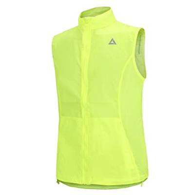 Airtracks Damen Fahrradweste Laufweste Comfort Line Radweste Leichte Wind Weste Reflektierend Winddicht Ärmellos Windstopper Atmungsaktiv XS S M L Xl XXl 3XL 4XL - neon - XXL von Airtracks