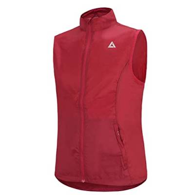 Airtracks Damen Fahrradweste Laufweste Comfort Line Radweste Leichte Wind Weste Reflektierend Winddicht Ärmellos Windstopper Atmungsaktiv XS S M L Xl XXl 3XL 4XL - rot - XS von Airtracks