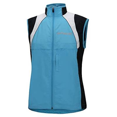 Airtracks Damen Fahrradweste Laufweste Radweste Leichte Wind Weste Reflektierend Winddicht Ärmellos Windstopper Atmungsaktiv Windstopper XS S M L Xl XXl 3XL 4XL - hellblau-weiß - XXL von Airtracks