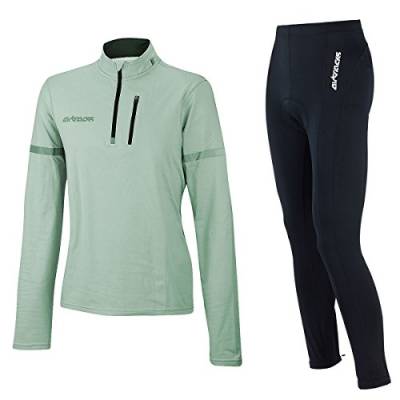 Airtracks Herren Winter Radtrikot Set - Thermo Fahrradhose Lang + Thermo Fahrradtrikot Langarm - Atmungsaktiv - Reflektoren - schwarz-grau - S von Airtracks