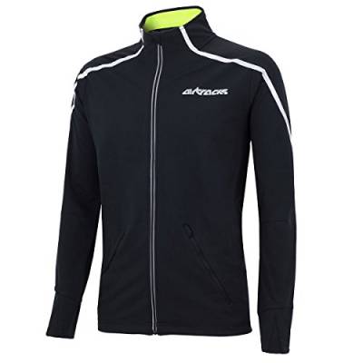 Airtracks Damen Thermo Jacke AIR TECH Fahrradjacke Laufjacke Radlerjacke Radjacke Wasserdicht Winddicht Windstopper Atmungsaktiv Reflektierend - Schwarz - S von Airtracks