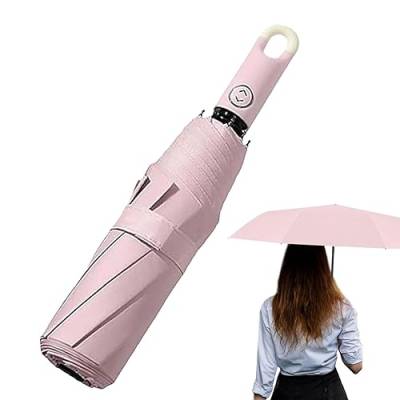 Zusammenklappbarer Regenschirm - Winddichter Reiseschirm mit Schnalle,Winddichter, belüfteter Reiseschirm mit automatischer Öffnungs- und Schließfunktion, kompakter Regenschirm Aizuoni von Aizuoni