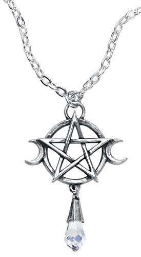 Alchemy Gothic Wiccan Pentacle Frauen Halskette silberfarben Hartzinn Gothic von Metallica