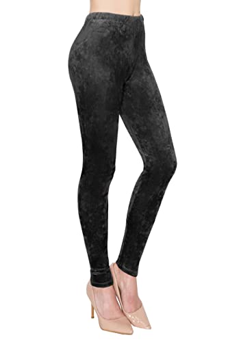 ALWAYS Lässige Samt-Leggings für Damen, superweiche, warme Winter-Yogahose, Vle128 / Schwarz, X-Groß von Always