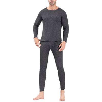 AmDxD Ski Unterwäsche Man Extra Warm, Dunkel Grau Sportunterwäsche Fussball Thermoaktiv Unterhemd & Unterhosen für Outdoor Jagd Running, 6XL von AmDxD