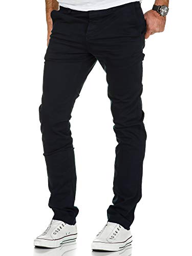 Amaci&Sons Herren Slim Fit Stretch Chino Hose Jeans 7010-09 Navyblau W38/L34 von Amaci&Sons