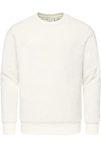 Amaci&Sons Herren Sweatshirt Pullover Teddy Plüsch Pulli Sweatjacke Hoodie Rundhalsausschnitt 4077 Weiß XL von Amaci&Sons