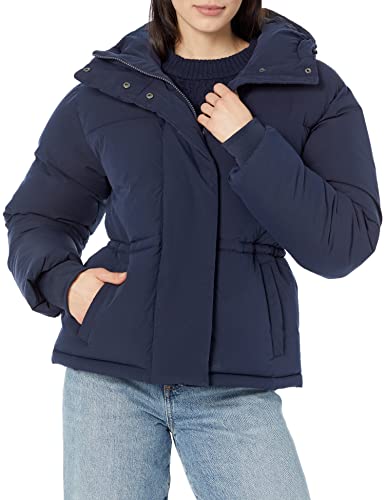 Amazon Essentials Damen Kurze, taillierte Daunenjacke (in Übergröße erhältlich), Marineblau, L von Amazon Essentials