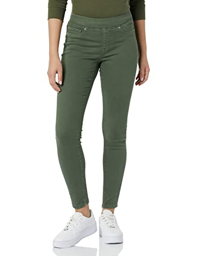 Amazon Essentials Damen Stretch-Jeggings zum Hineinschlüpfen (erhältlich in Übergröße), Dunkelgrün, 46 Lang von Amazon Essentials