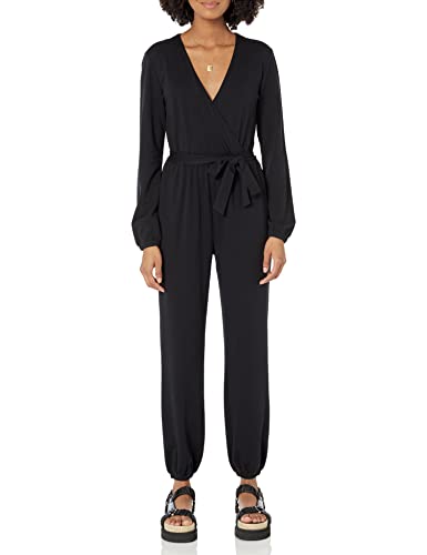 Amazon Essentials Damen Surplice-Overall aus Strick (in Übergröße erhältlich), Schwarz, 5XL Große Größen von Amazon Essentials