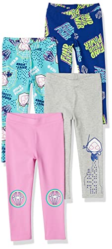 Amazon Essentials Disney | Marvel | Star Wars | Frozen | Princess Mädchen Leggings, 4er-Pack, Marvel Ghost-Spider, 9 Jahre von Amazon Essentials