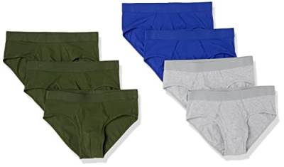 Amazon Essentials Herren Slip aus Baumwolljersey (erhältlich in Big & Tall), 7er-Pack, Dunkles Olivgrün/Königsblau/Grau Meliert, 6XL Große Größen von Amazon Essentials