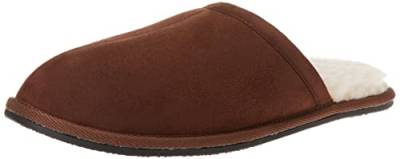 Amazon Essentials Herren Kuschelige Pantoffeln, Dunkles Toffee Braun Mikro Wildleder, 39 EU von Amazon Essentials