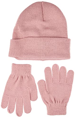 Amazon Essentials Kids and Gloves Set Beanie, Mauve, Einheitsgröße von Amazon Essentials