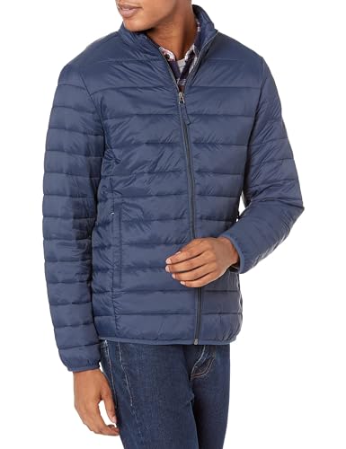 Amazon Essentials Herren Verstaubare, Leichte, Wasserabweisende Pufferjacke (Erhältlich In Big & Tall), Marineblau, XXL von Amazon Essentials