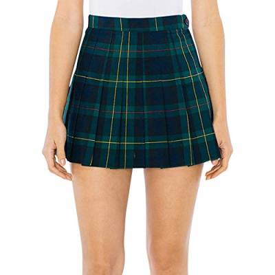 American Apparel Damen Tennisrock Tennis-Rock, Grünes Plaid, XX-Small von American Apparel