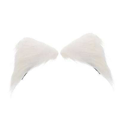 1 Paar Katzenohren Haarnadel Katzenohren Haarspange Tierohren Haarspange Katzenohren Haarclip kuscheltier dreidimensional Kopfbedeckung Flanell Weiß von Angoily