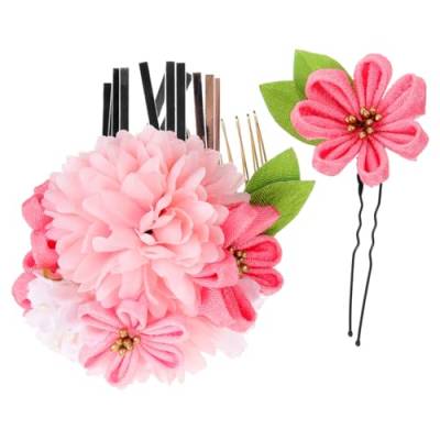 2st Yukata-haarschmuck Blumenhaarteil Blumen-haarspangen Haarpflegezubehör Blumen-haarschmuck Haarblumen Für Frauen Blumen-haarnadeln Blumenklammern Blumenclip Bademantel Metall von Angoily