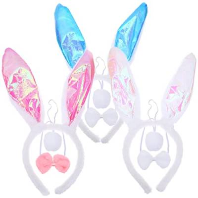 Angoily 3 Sätze kinder haarschmuck hasenohren set Pluto Stofftier Mädchenkleidung Cosplay-Outfits Stirnbänder für Kostümzubehör für Kinder behaart Requisiten China von Angoily