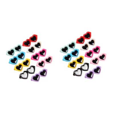 Angoily 40 Stk Zubehör für Handyhüllen kreativität kreativekraft Sonnenbrille mit flachem Rücken Cabochons Harz mit flacher Rückseite Schmuck Gläser Telefonhüllenmaterial Zubehör Liebe von Angoily