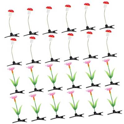 Angoily Haarschmuck Für Kinder 24 Stück Simulationspflanzen-Haarspange Blumen-Haar-Accessoires Floraler Kopfschmuck Rosen-Haarspange Kawaii-Haarspangen Grüne Pflanzen-Kopfbedeckung Lustige von Angoily