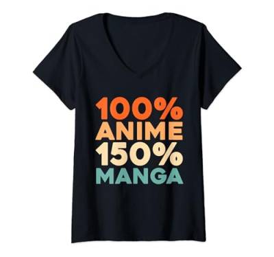Damen Retro Anime Cosplay - Kawaii Otaku Vintage Manga T-Shirt mit V-Ausschnitt von Anime Geschenke & Ideen